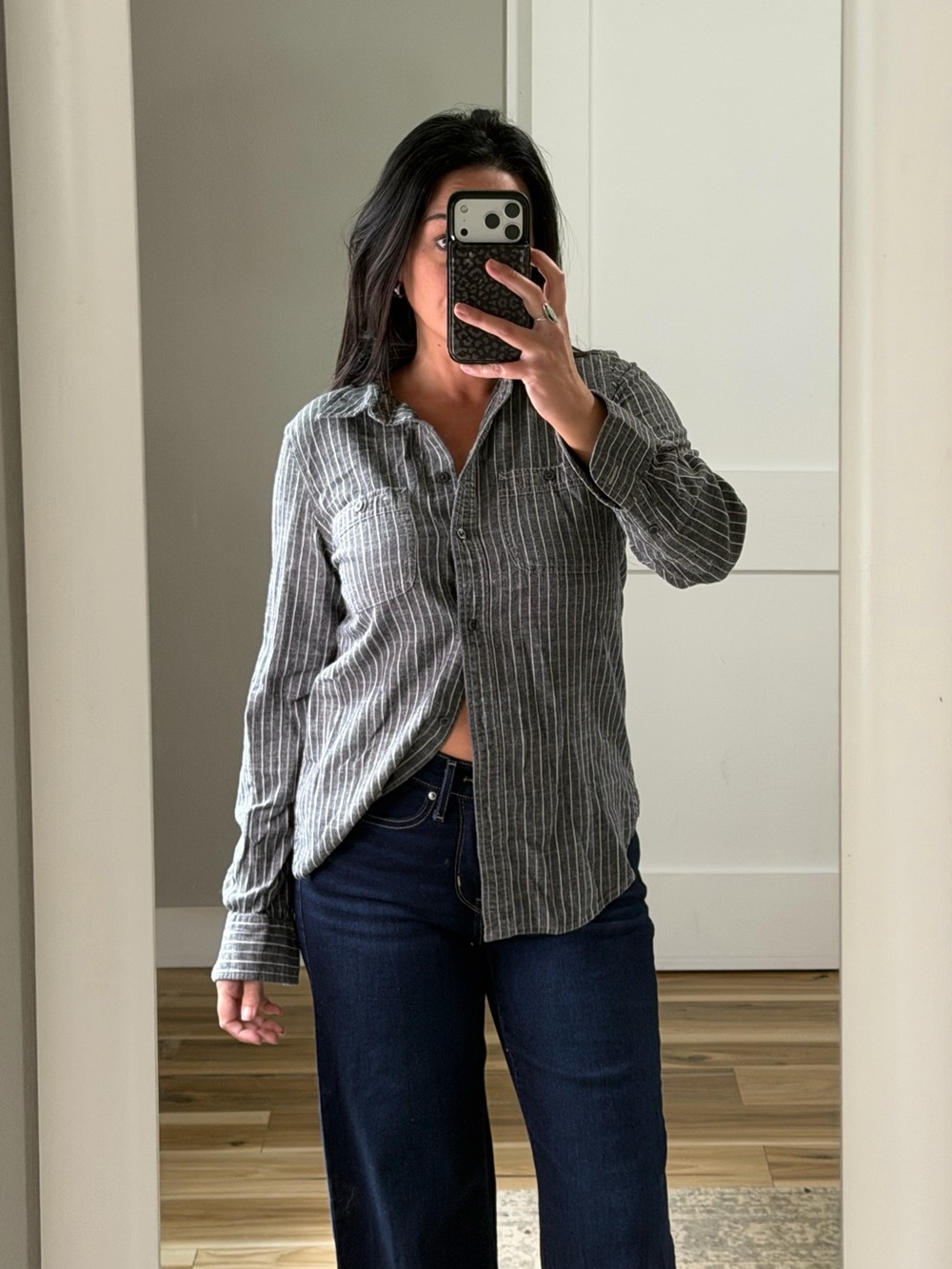 Ralph Lauren Gray Pinstripe Button-Down Shirt